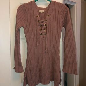 lace up sweater
